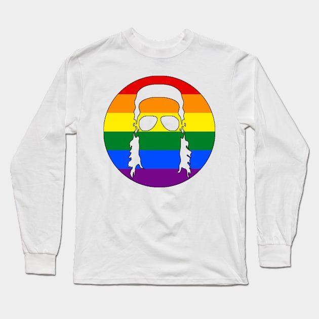 Mullet Silhouette - Rainbow Long Sleeve T-Shirt by TheMulletShow